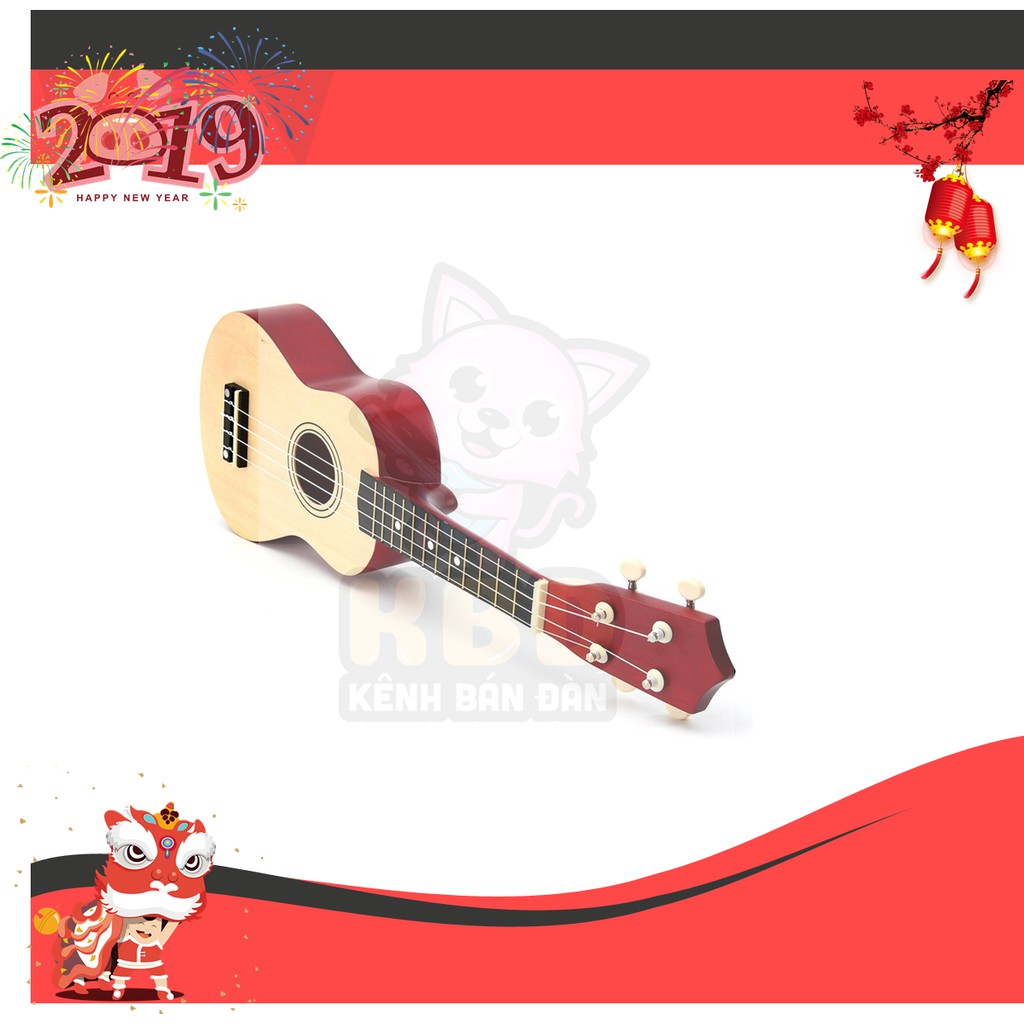 Đàn Ukulele Soprano 21&quot; màu trơn tănnjg kèm pick gãy