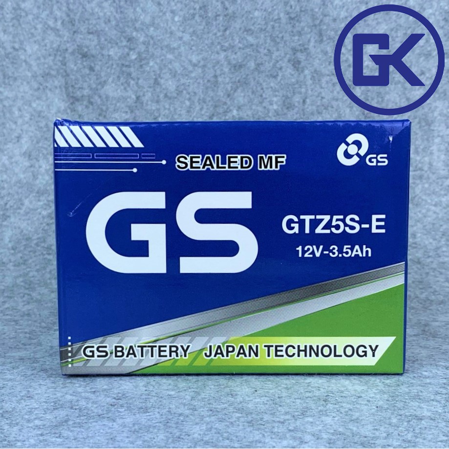 Ắc quy xe máy GS khô 12V - 3.5Ah lùn xanh (GTZ5S-E)