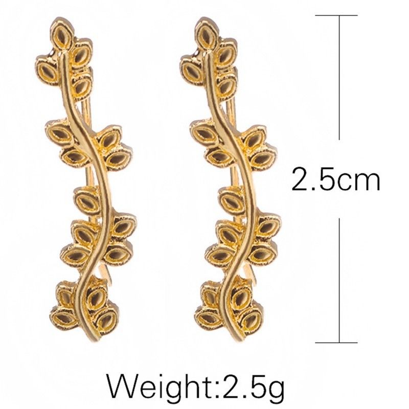 Hoa tai kim loại hình chiếc lá thanh lịch thời trang