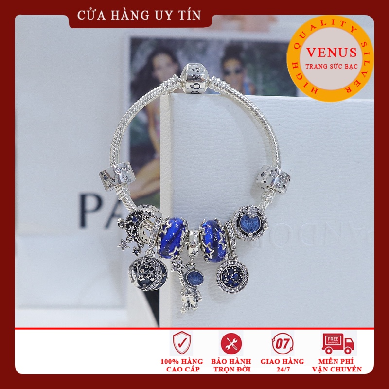 Bộ sưu tập vòng charm mệnh Thủy- Hàng cao cấp- Trang sức bạc Venus