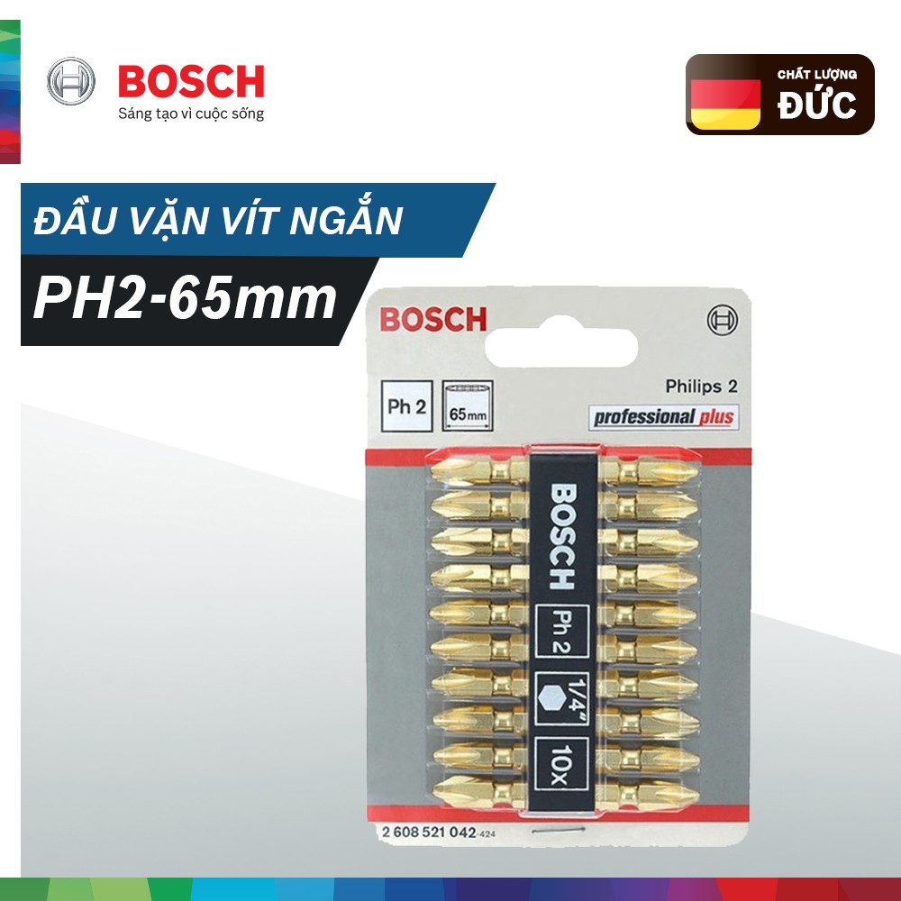 Đầu vặn vít ngắn Bosch (PH2-65mm)