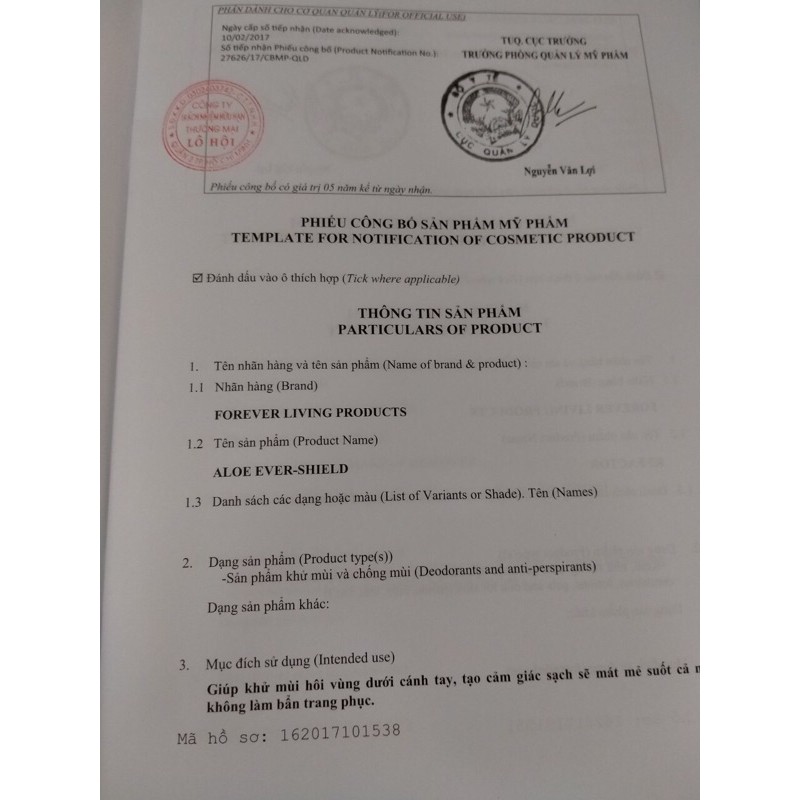 Lăn khử mùi Aloe Ever-Shield
