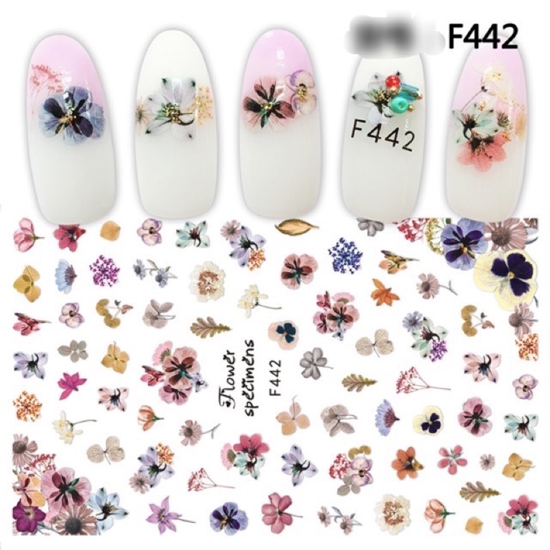 Sticker hình hoa dán móng tay nail mẫu mới