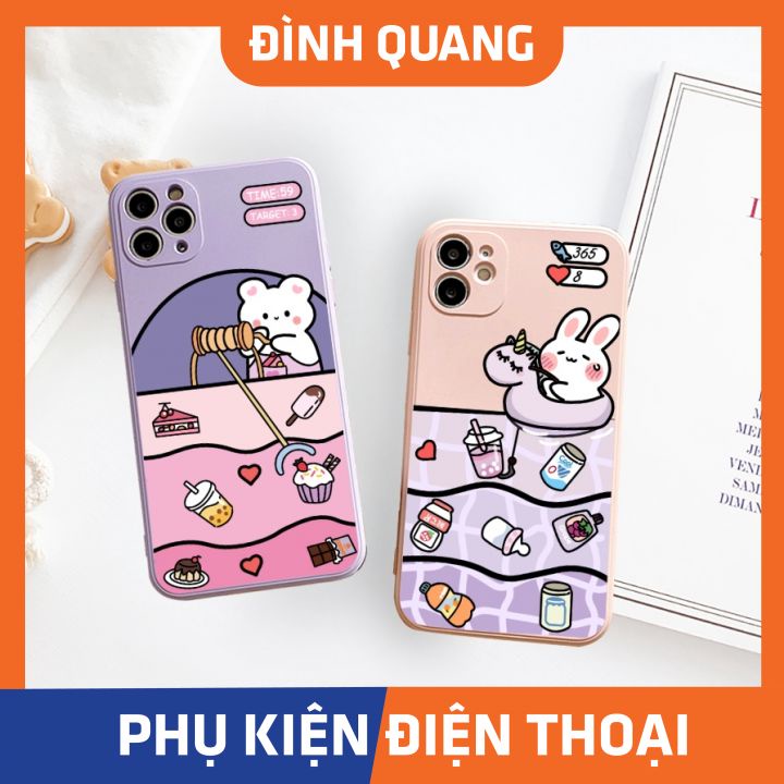 Ốp Lưng Iphone Vuông BVC Thỏ Kéo Kẹo 6/6plus/6splus/7/7plus/8/8plus/x/xr/xs/11/12/pro/max/plus/promax - ĐQ Store