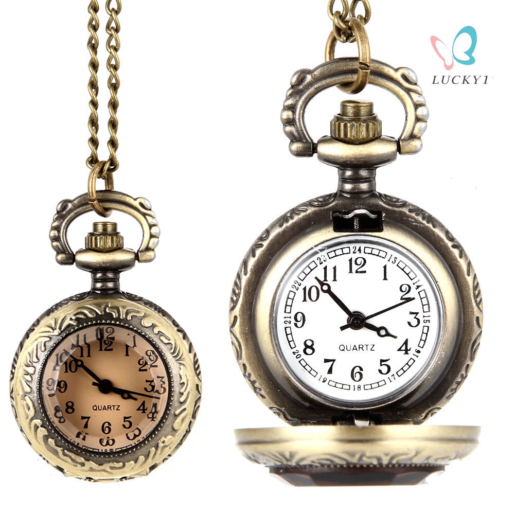 Đồng hồ quả quýt mặt kính thạch anh phong cách vintage thời trang