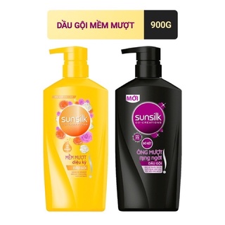 Dầu gội Sunsilk 900g làm sạch và mềm mượt tóc gấp 5 lần, cho mái tóc ngát hương suốt 48h,Dầu gội Sunsilk 900g vàng / đen