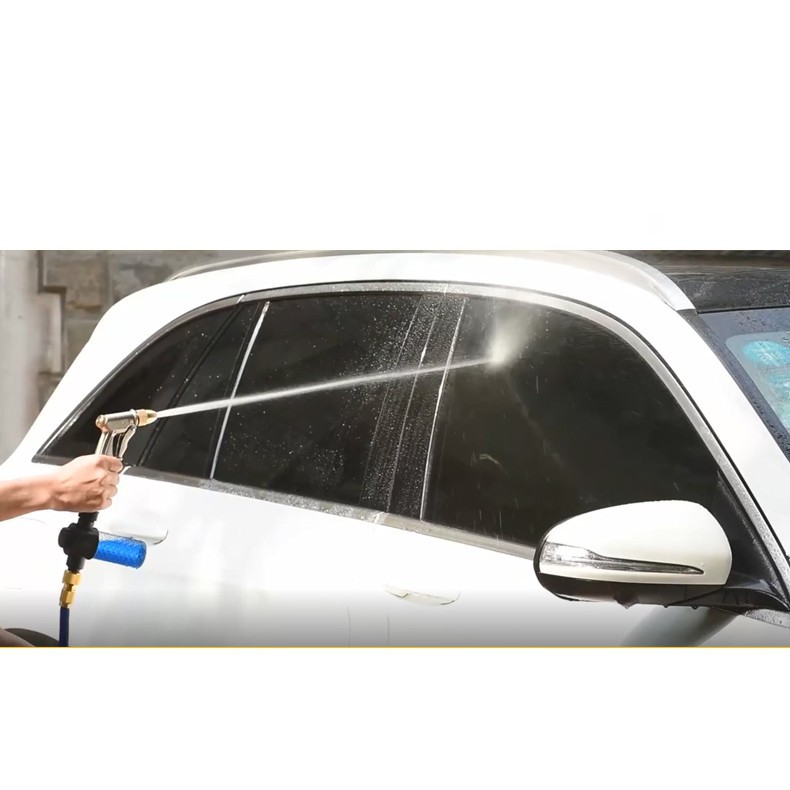 Đầu vòi xịt tăng áp mini bằng đồng phun nước rửa xe, tưới cây tăng áp đa năng