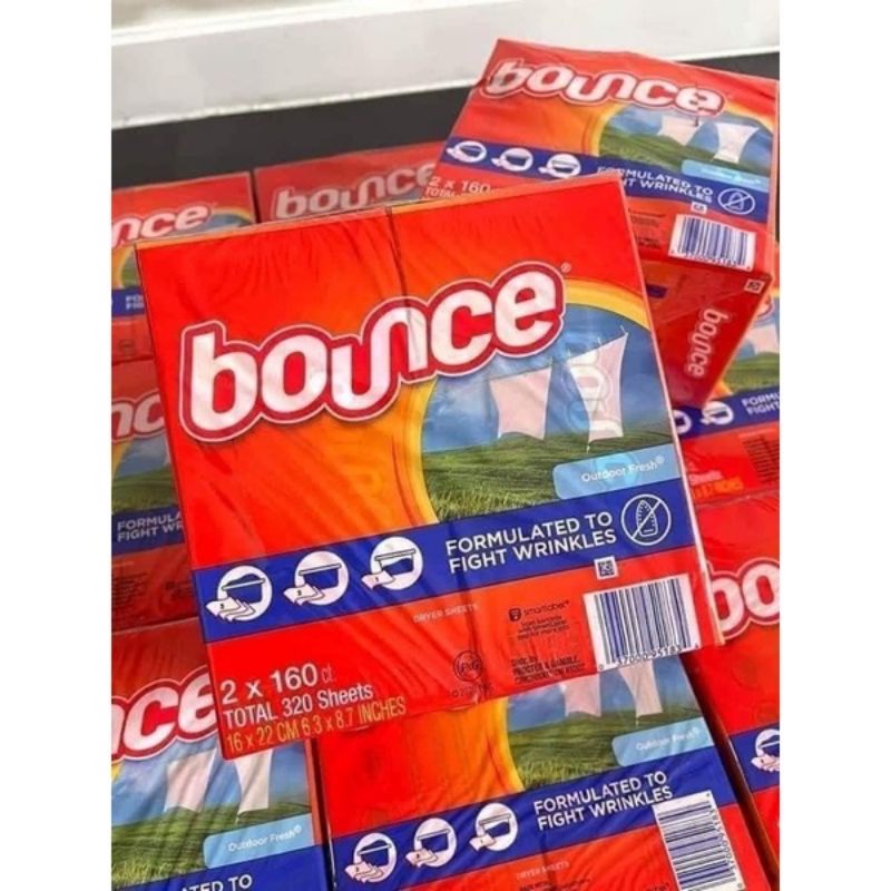 Giấy thơm quần áo Bounce Mỹ nguyên set 320 tờ ( có tách bán lẻ 1 hộp 160 tờ)