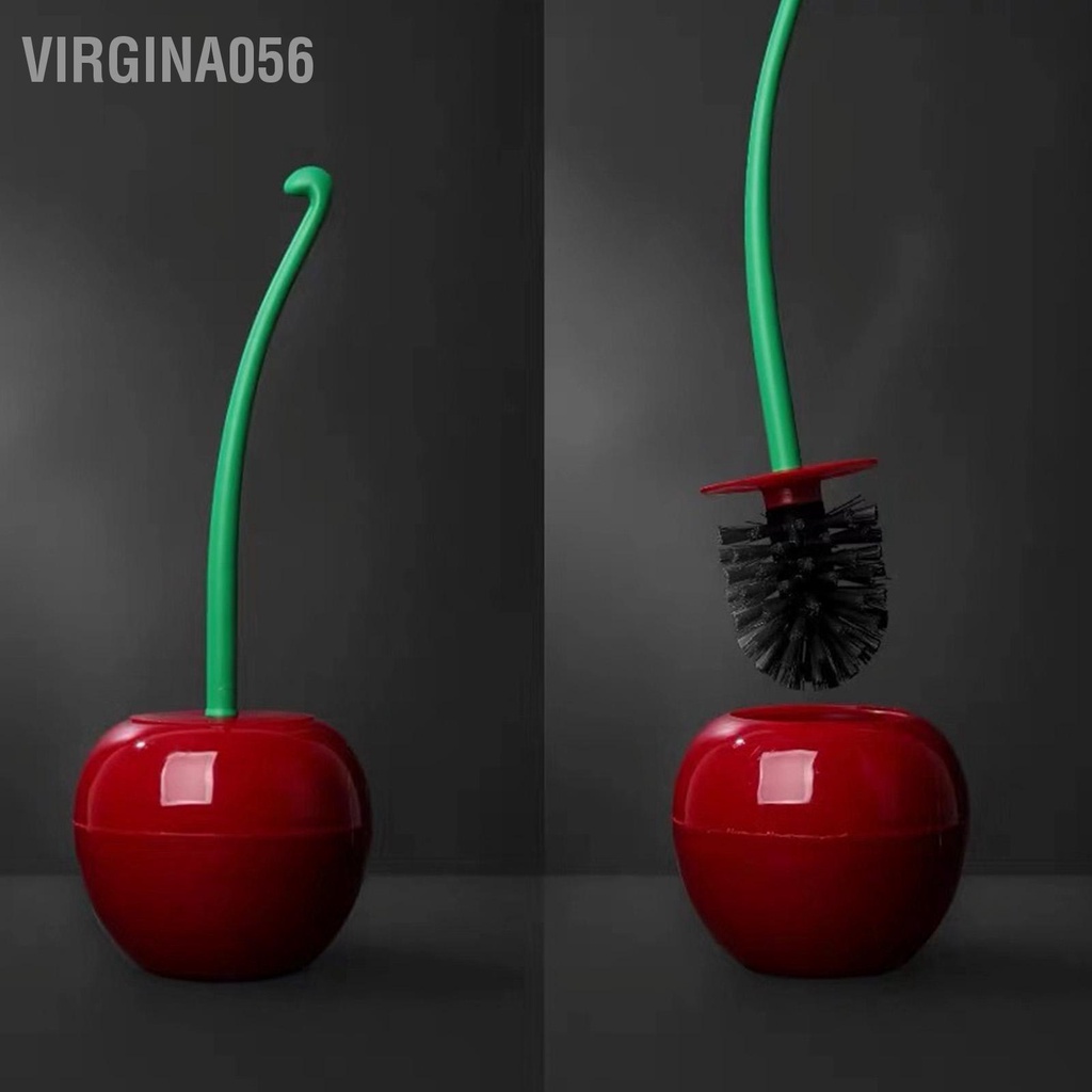 Virgina056 Bộ bàn chải nhà vệ sinh Phong cách Cherry Rượu vang Đỏ bền PP dài Tay cầm dày đặc Bàn làm sạch