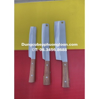 Dao làm bếp bằng thép không ghỉ Nhật Bản, thái thịt, cắt hoa quả, phóng, bầu cán gỗ Hương siêu sắc, siêu bền