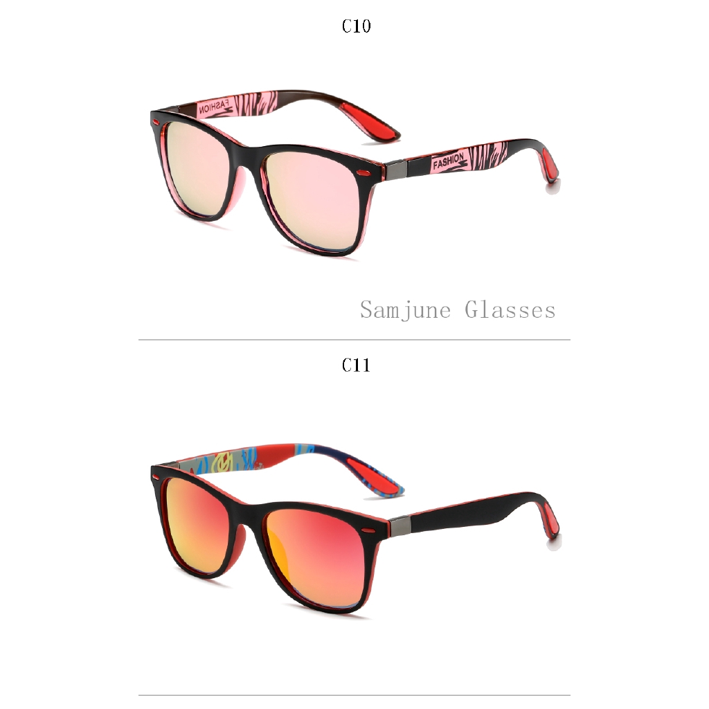 Kính mát SAMJUNE phân cực gọng vuông UV400 siêu nhẹ cho nam và nữ