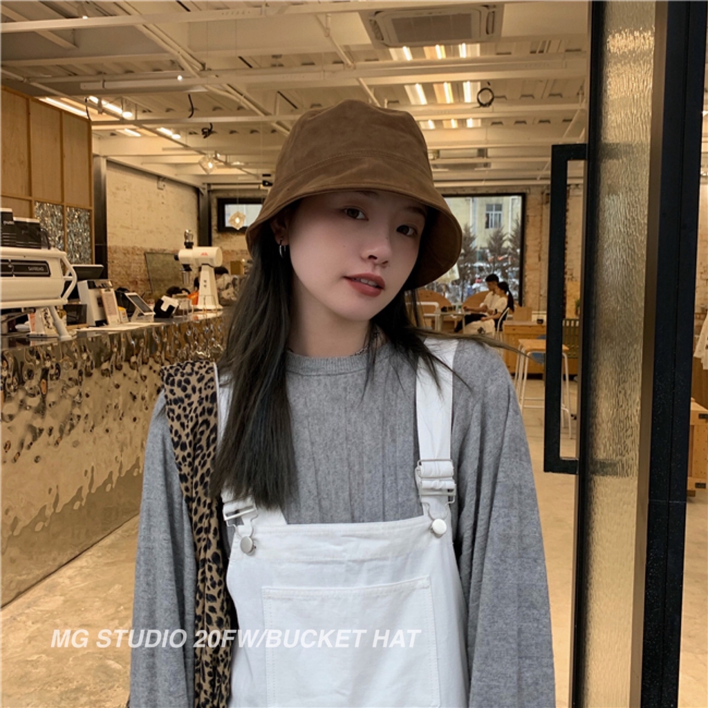 Nón Bucket Màu Sắc Đơn Giản Phong Cách Retro Nhật Bản