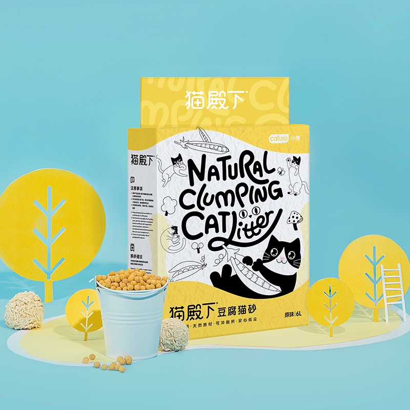 Cát vệ sinh đậu nành tofu CATURE an toàn cho mèo hữu cơ xả được bồn cầu bao 6 lít 2.4kg