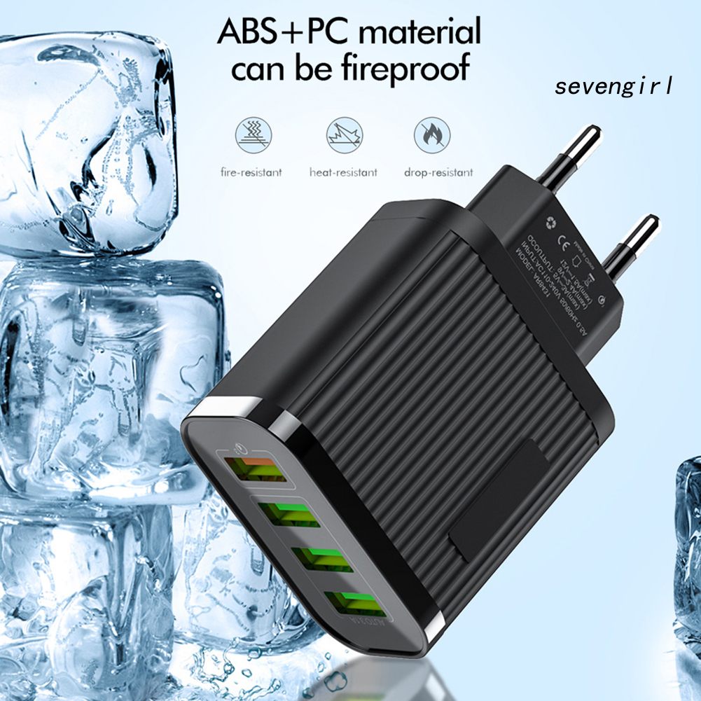Củ Sạc Nhanh 4 Cổng Usb 48w Qc3.0 Phích Cắm Eu Tiện Dụng