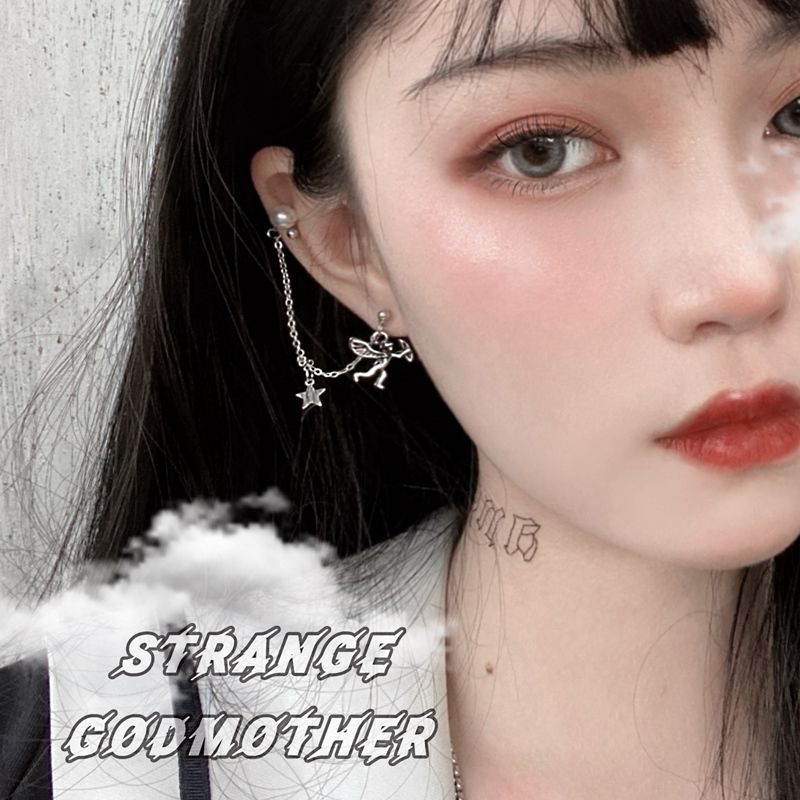 Khuyên tai dạng chuỗi hình thần tình yêu Cupid