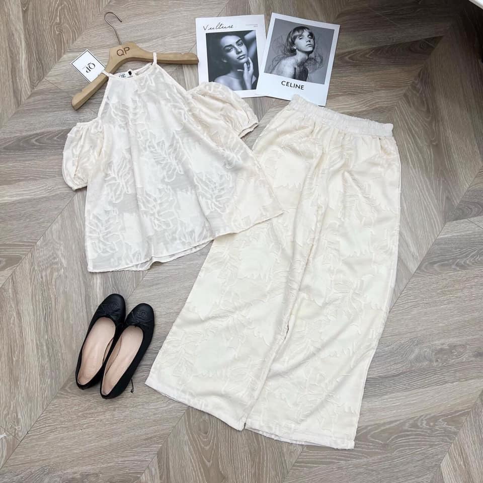 Set yếm khoét vai quần suông- Sarang Clothing