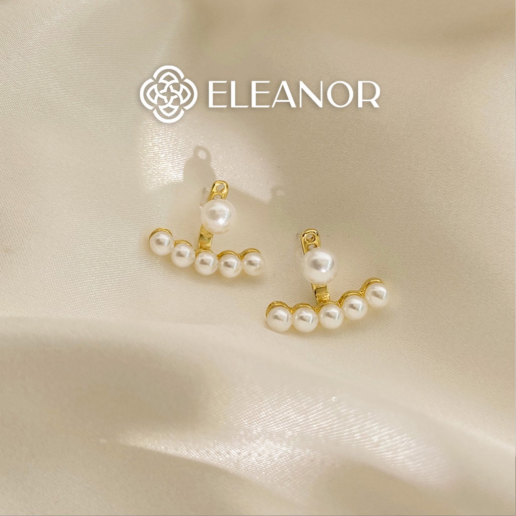 Bông tai nữ chuôi bạc 925 Eleanor Accessories ngọc trai nhân tạo hình chuỗi cong phụ kiện trang sức 2995