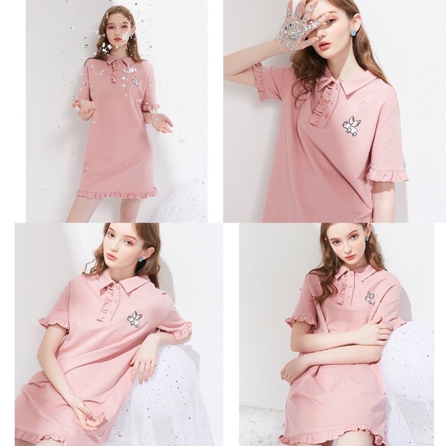 váy polo hồng