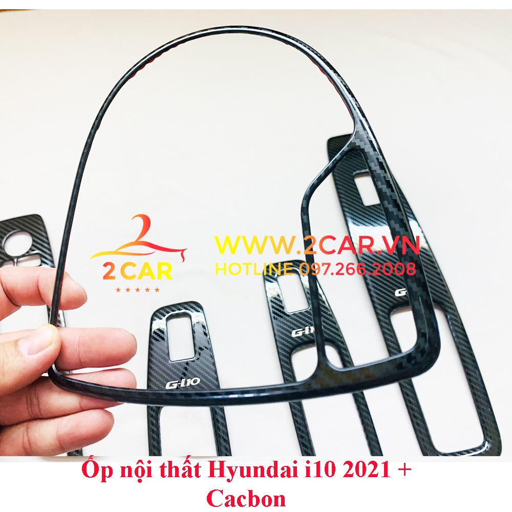 Ốp Nội Thất CARBON Xe Hyundai i10 đời 2021- 2022- 2023, vân CACBON cao cấp
