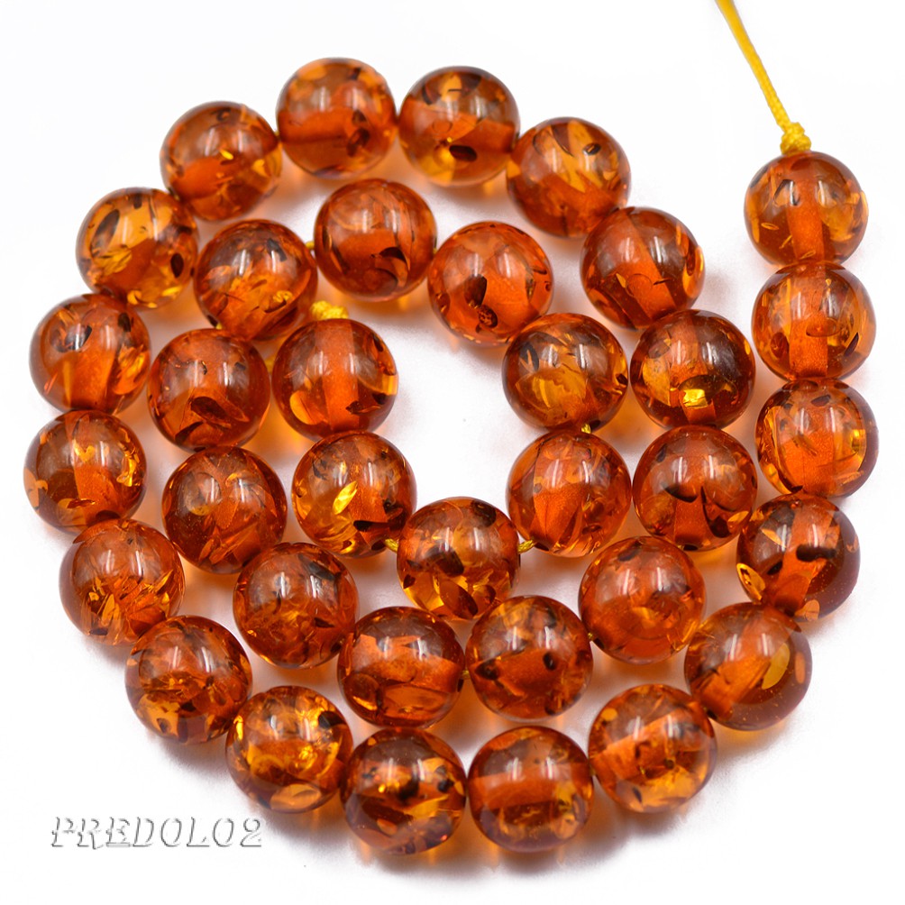 12mm Brown Resin Jewelry Making Ball Loose Beads Strand 15.5 inch Spacer