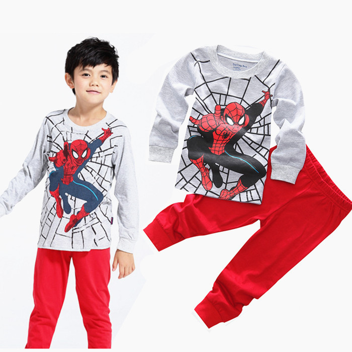Bộ đồ ngủ tay dài in hoạt hình Captain America dành cho bé trai