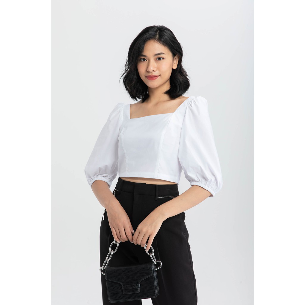 IVY moda Áo croptop cổ vuông nữ MS 16B8562