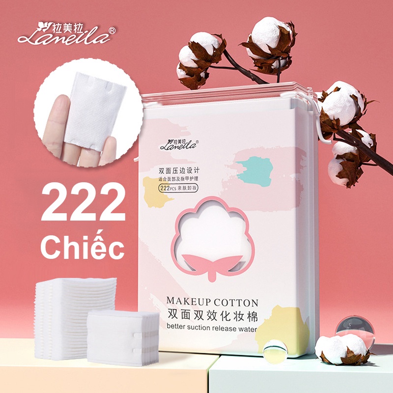 Túi 222 Miếng Bông Tẩy Trang Lameila Cotton 3 lớp-LML-HZM222