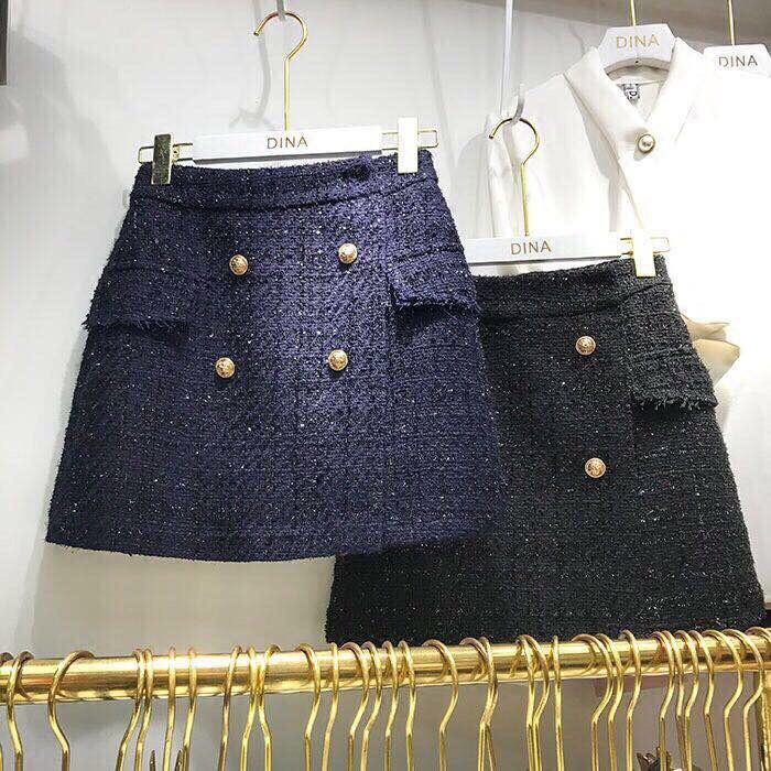 Chân váy dạ tweed