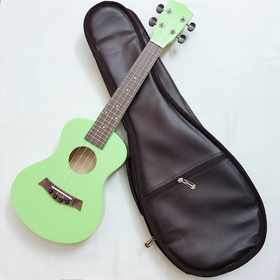 ĐÀN UKULELE CONCERT GỖ MÀU KÈM BAO DA