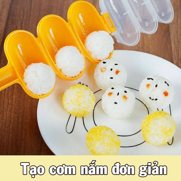 Khuôn lắc cơm bento tạo hình tròn kèm thìa 00195