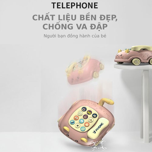 ĐỒ CHƠI ĐIỆN THOẠI ❤️FREESHIP❤️ ĐỒ CHƠI DIỆN THOẠI Ô TÔ CON MÈO KÉO CHO BÉ - MoMoMart