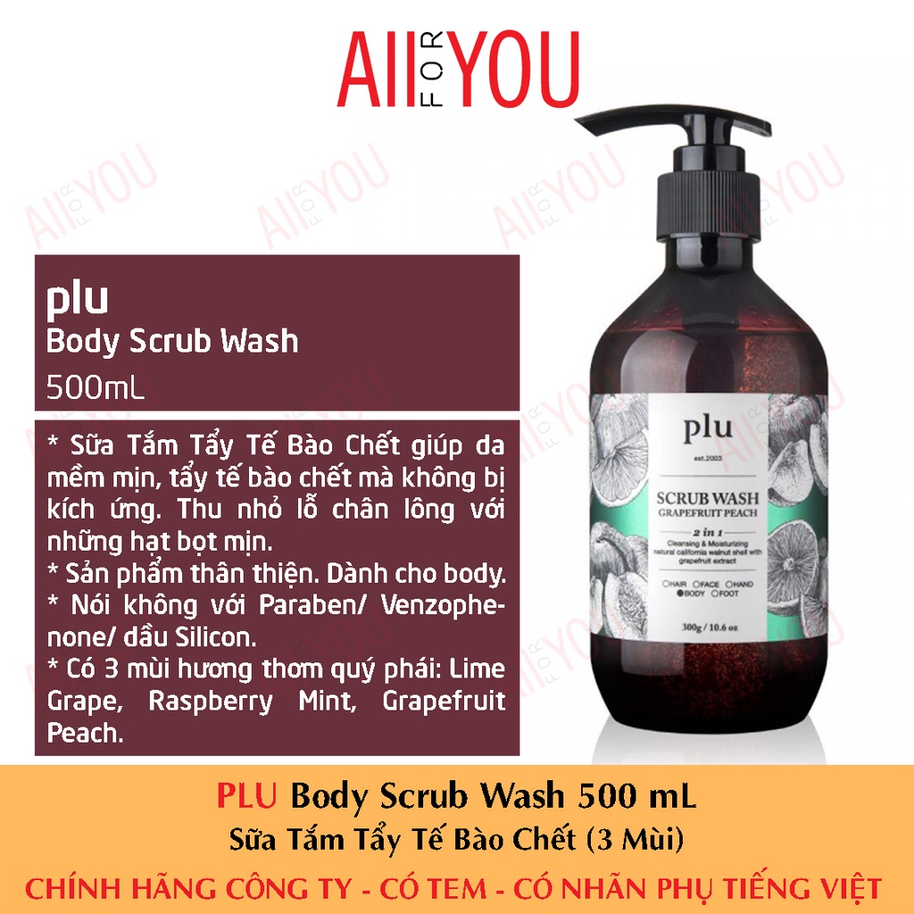 [pp MEDIHEAL VN] PLU Body Scrub Wash 500mL  - Sữa Tắm Tẩy Tế Bào Chết (Raspberry Mint, Grapefruit Peach, Lime Grape)