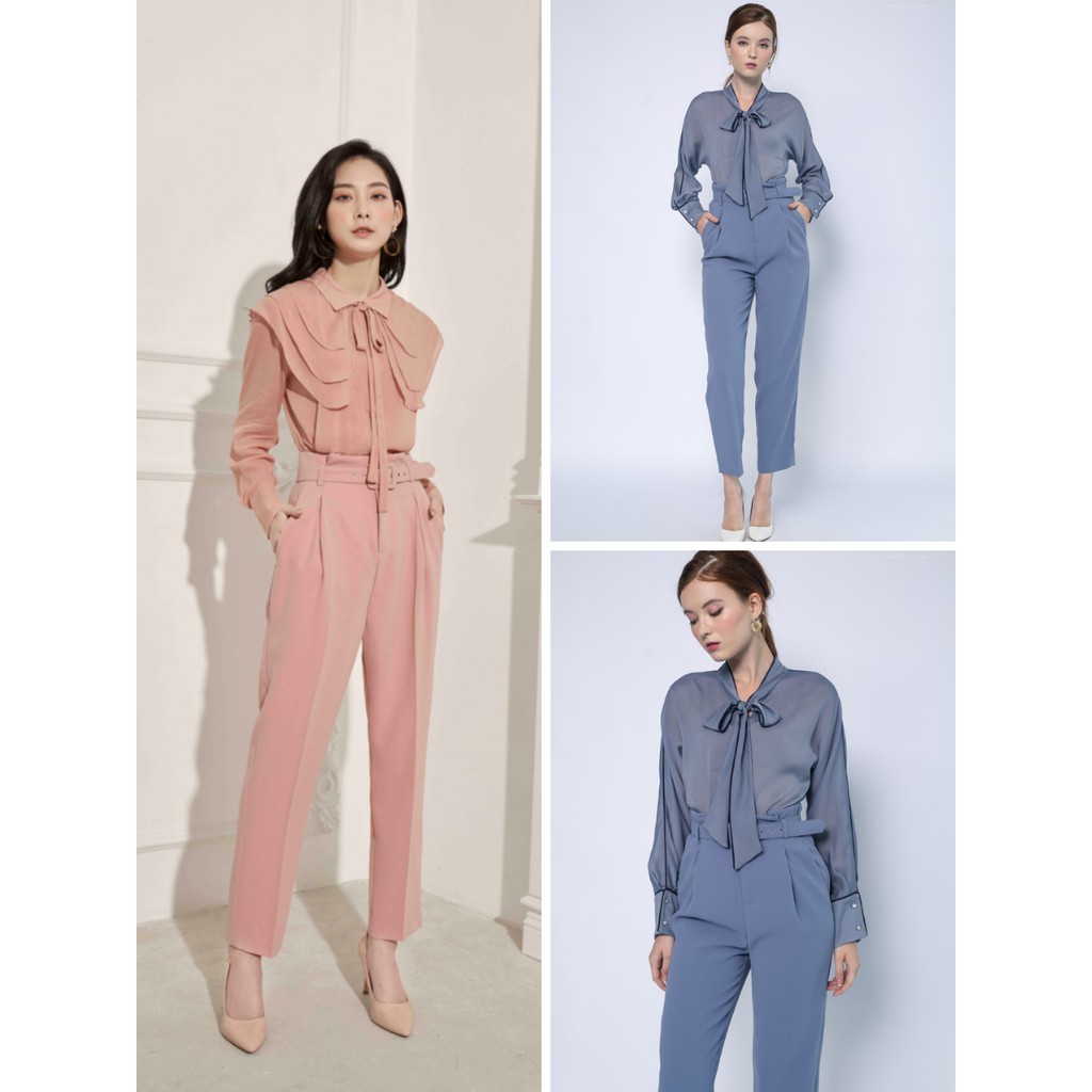 Quần baggy đai eo nữ dáng dài cơ bản 90cm có 2 màu, đủ size, chuẩn size White Ant