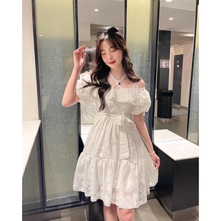 Váy 2 dây trễ vai ren hoa