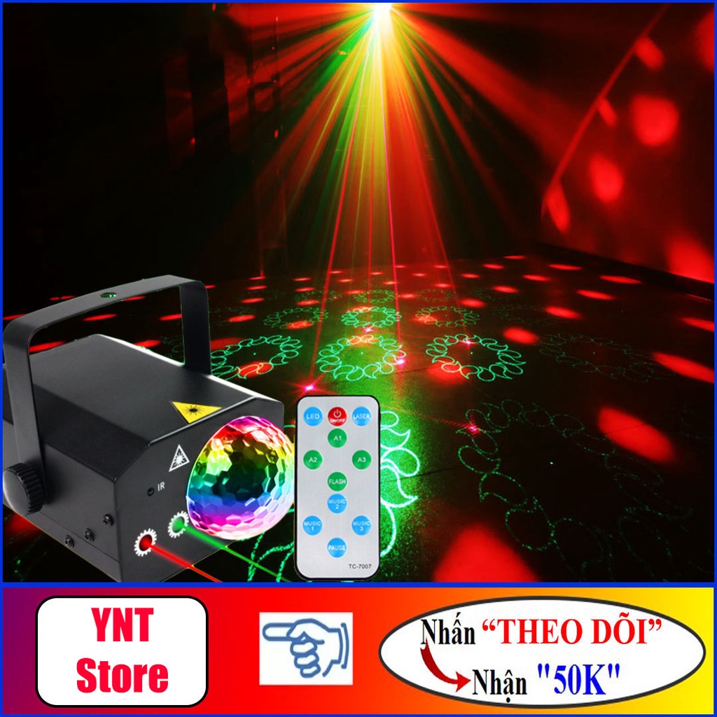 Đèn Laser 60 trong 1 Cảm Biến Âm Thanh - Đèn LED xoay dùng trang trí vũ trường, phòng karaoke, Có Remote | BigBuy360 - bigbuy360.vn