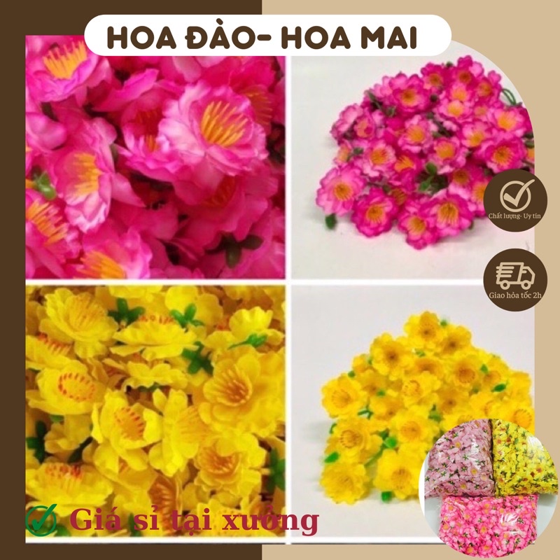 Sỉ 1kg hoa đào hoa mai rời, mai chùm, đào rời, đào chùm