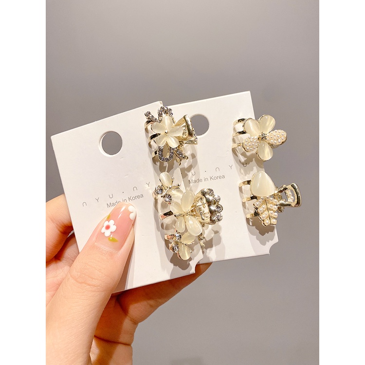 Kẹp Tóc Đính Đá Opal Phong Cách Hàn Quốc Thời Trang