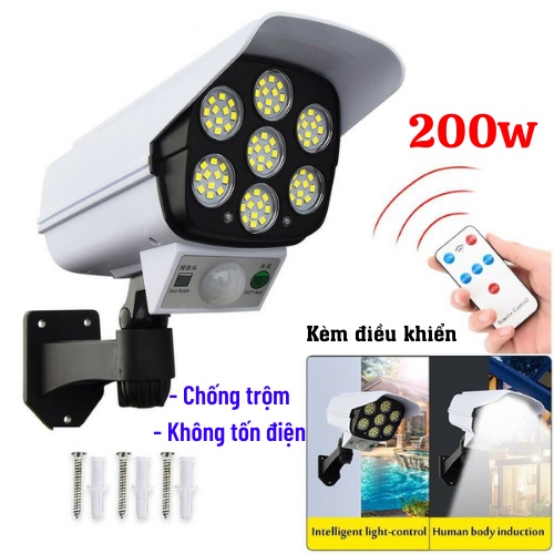 Đèn Năng Lượng Mặt Trời Đèn Cảm Biến Mô Hình Camera Chống Trộm ĐÈN DAIKI