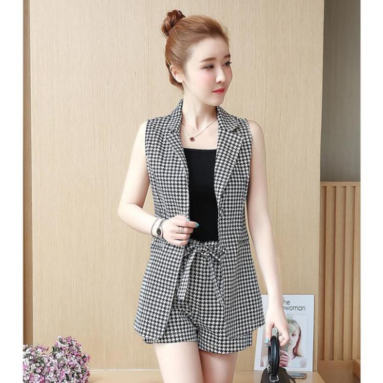 Bộ Vest Short Cá Tính - Set Vest  Kaki Lụa Cao Cấp Quần Đùi Áo Tay Ngắn Kèm Áo Thun Trong Năng Động | BigBuy360 - bigbuy360.vn