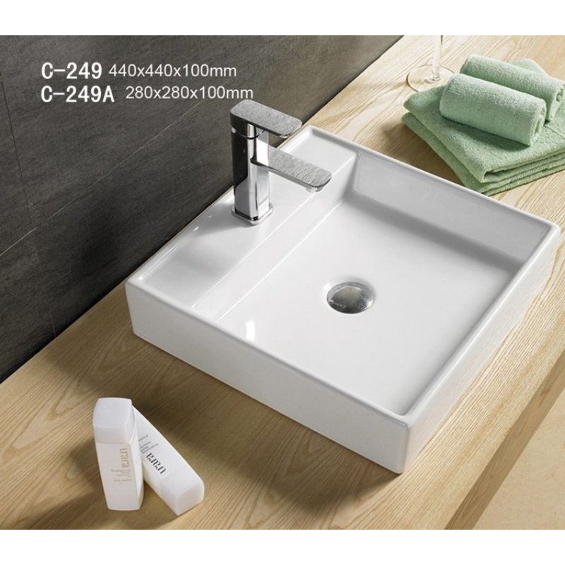 Chậu lavabo bàn đá men nano trắng sáng