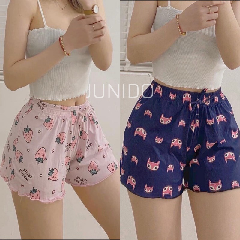 Quần đùi thun nữ mặc nhà, quần đùi nữ bigsize ống rộng QA100