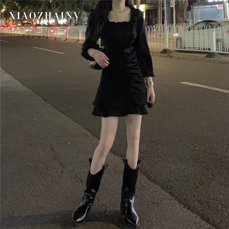 Xiaozhainv Đầm Cổ Vuông Phong Cách Hàn Quốc Xinh Xắn Cho Nữ | BigBuy360 - bigbuy360.vn