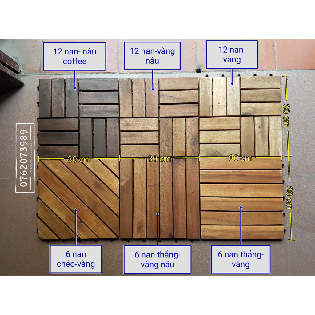 Sàn gỗ tự nhiên vỉ nhựa ngoài trời