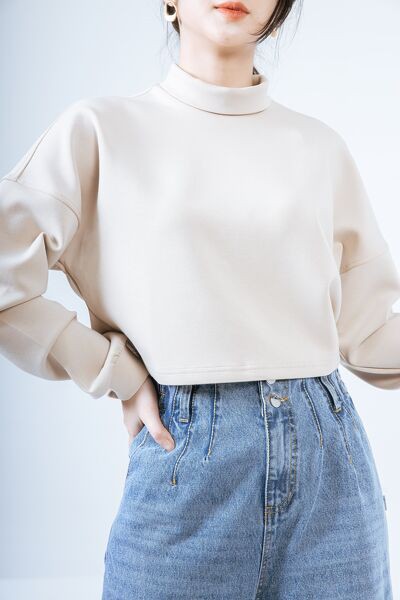 Áo nỉ vai rơi cao cổ | BigBuy360 - bigbuy360.vn