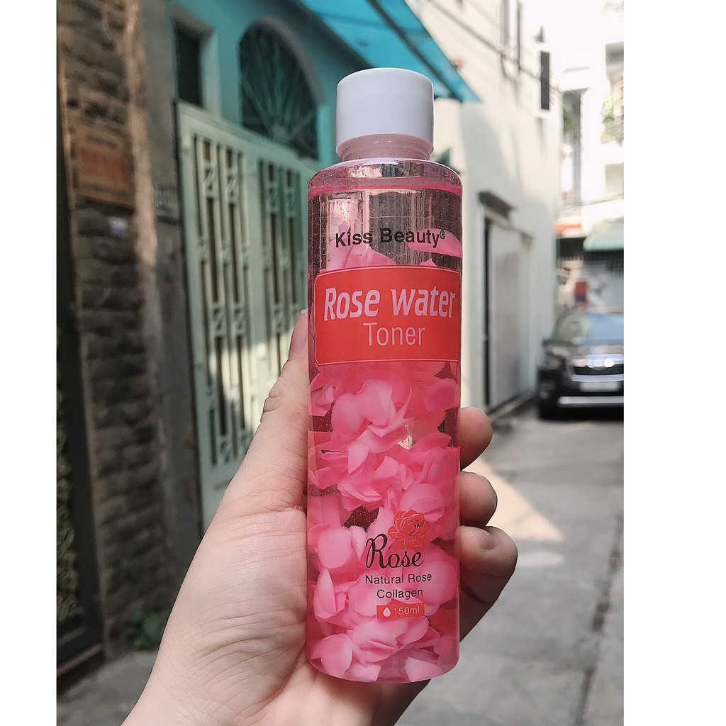 ( CHÍNH HÃNG) nước hoa hồng chứa cánh hoa tươi kiss beauty toner 150ml