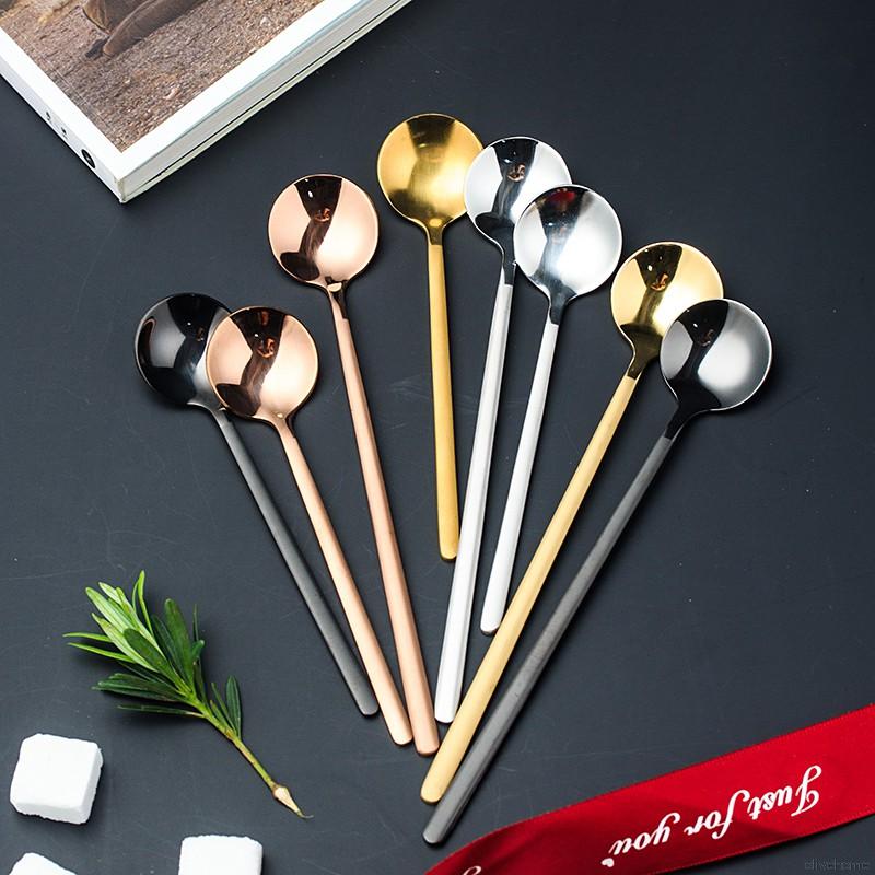 Muỗng uống cafe cán dài bằng thép không gỉ cao cấp