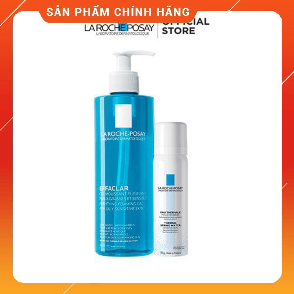 CHÍNH HÃNG Bộ sản phẩm làm sạch và bảo vệ da dầu nhạy cảm La Roche-Posay Effaclar Gel