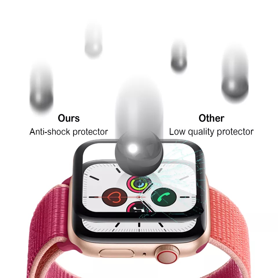 Kính Cường Lực Cao Cấp Apple Watch VS Dây Nylon Sọc Cho Đồng Hồ Thông Minh Series 7/6/5/4/3/2/1 Size 38-40-41-42-44-45mm
