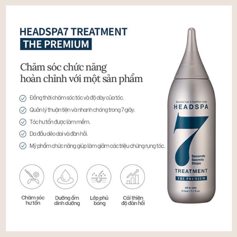 Dầu xả dưỡng tóc chuyên sâu HEADSPA7 The Premium Treatment 210ml PRN004