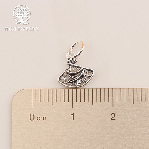 Charm bạc họa tiết cánh quạt treo - NQ Jewelry